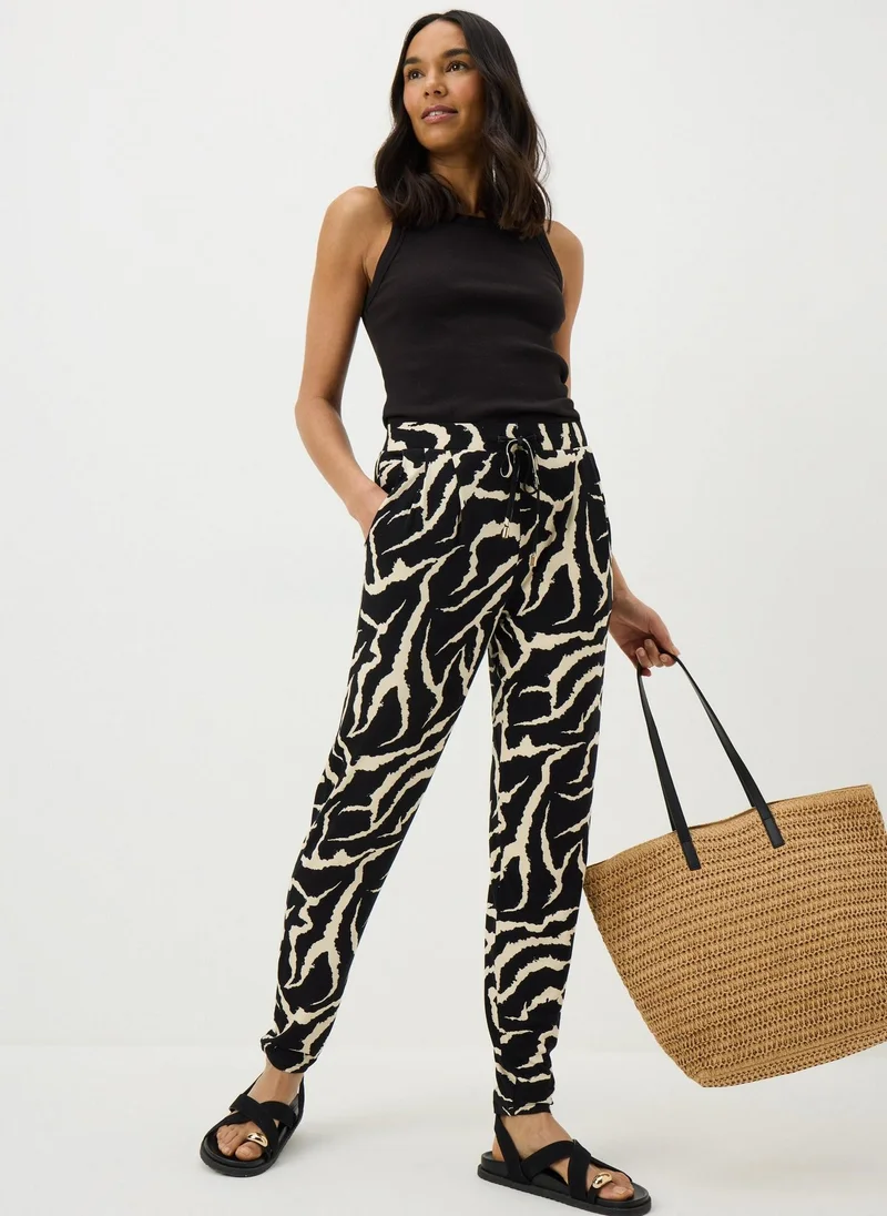 ماتلان Black Zebra Print Harem Trousers